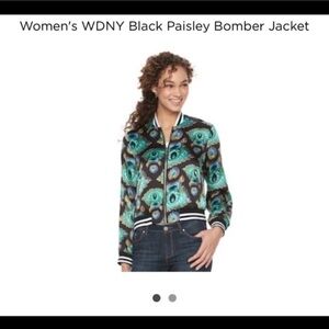 WDNY‎ Women's Paisley Bomber Jacket NWT